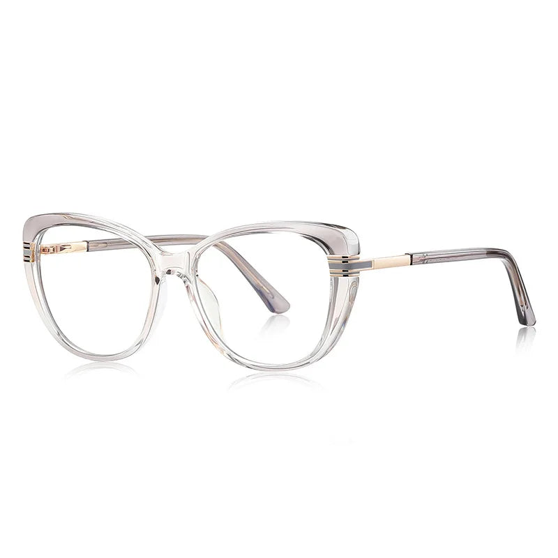 JNPCXI New Vintage Cat Eye Women TR90 Glasses Frame Fashion Clear Anti-Blu-Ray Lens Eyewear Men Optical Frame
