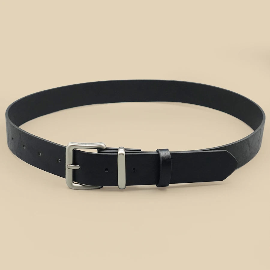 Black Casual Street Belt - Minimalist & Versatile, Ideal for Daily Commute & Holiday Wear