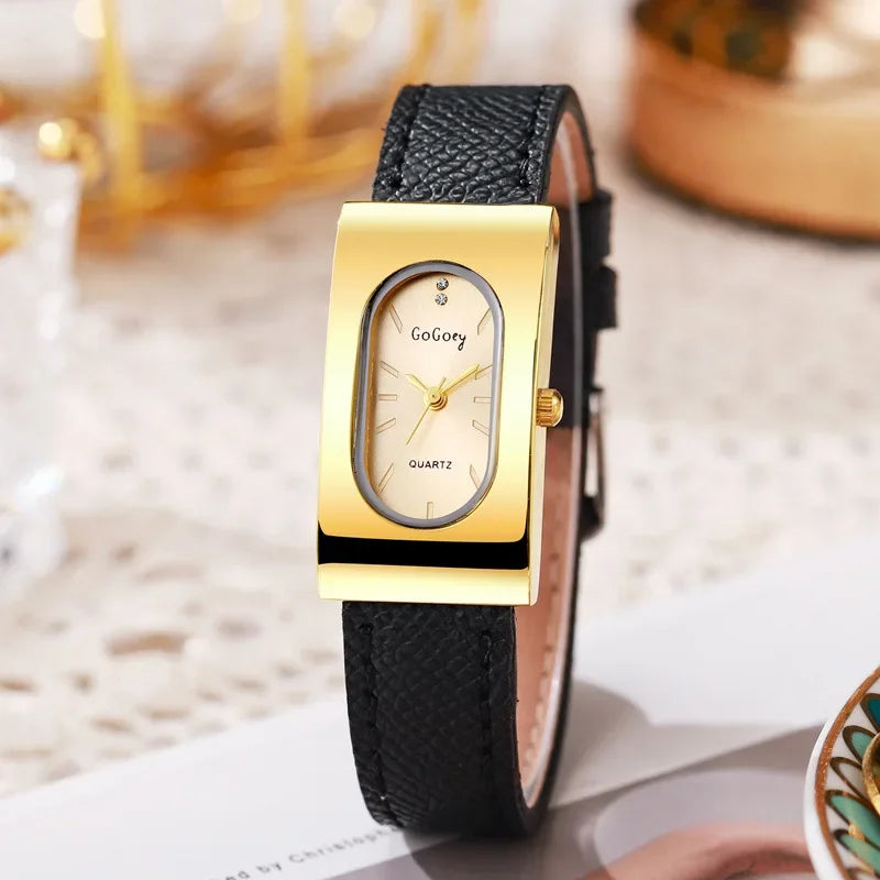 Luxury Ladies Brand Women Watch Fashion Rectangular Dial Quartz Watch Simple Leather Strap Wristwatches Gift Dropshipping