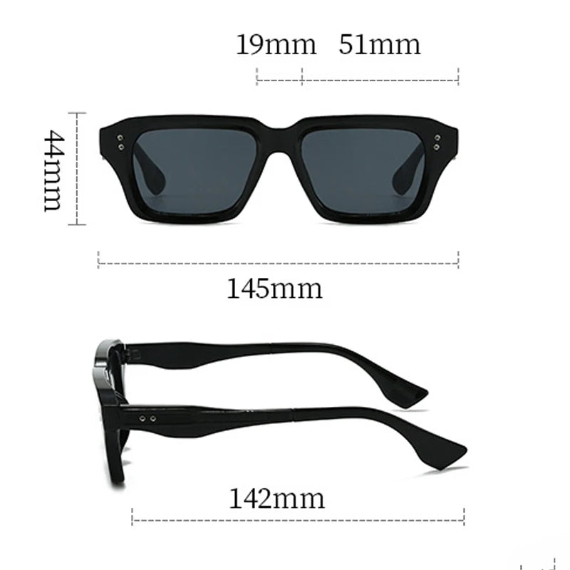 JNPCXI New Retro Square Rivets Men Sunglasses Shades UV400 Fashion Green Green Women Clear Lens Frame