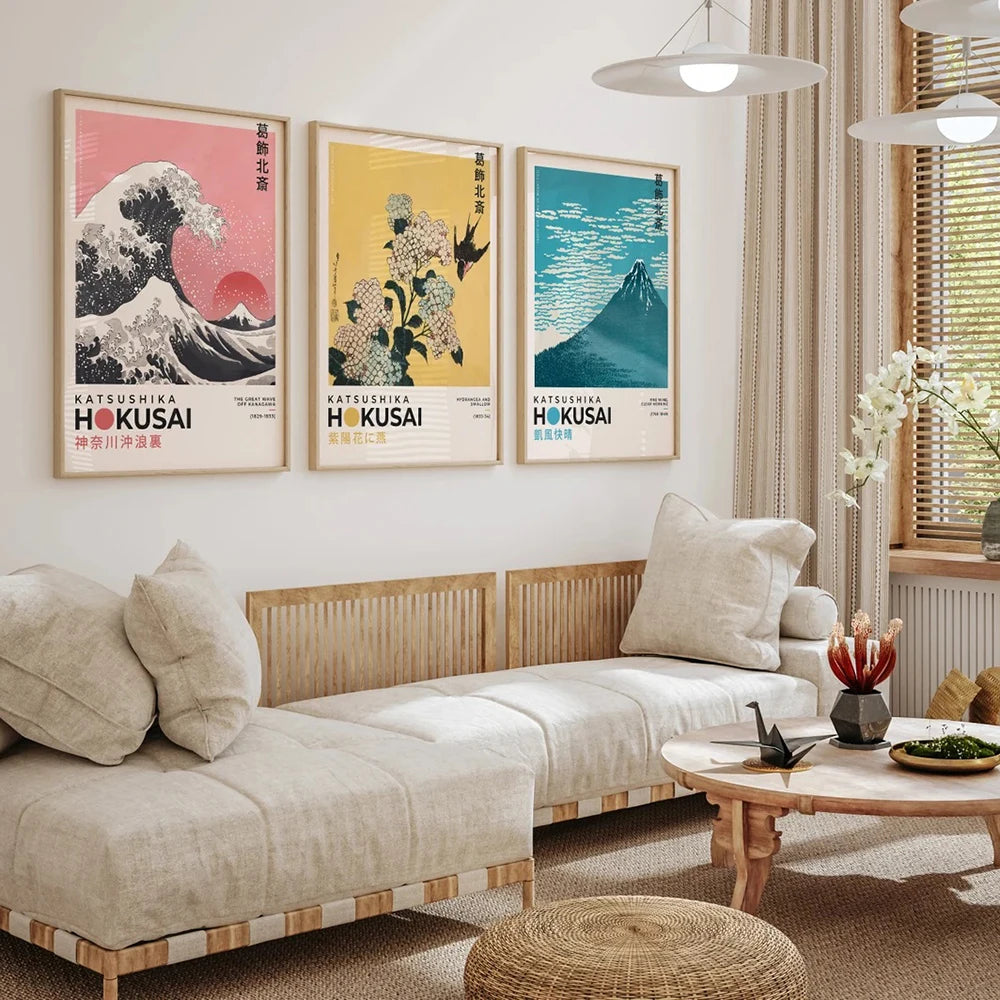 Japan Print Canvas Wall Art Poster Hokusai Great Wave Kanagawa Decor Unframed 9