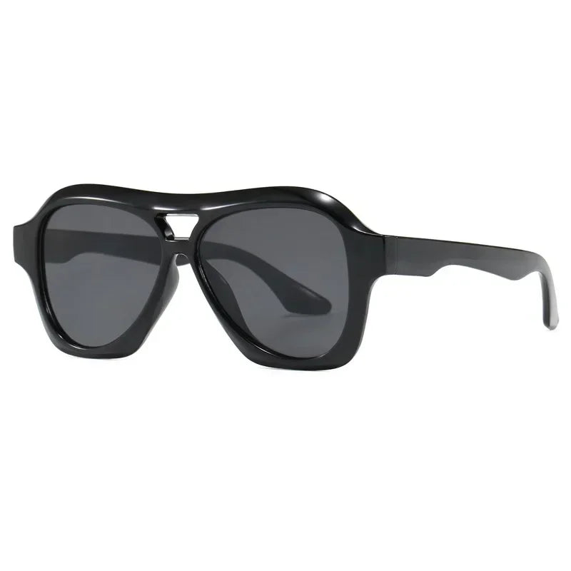 JNPCXI Fashion Oversized Double Bridges Pilot Sunglasses Women Retro Jelly Color Shades UV400 Men Trending Punk Sun Glasses