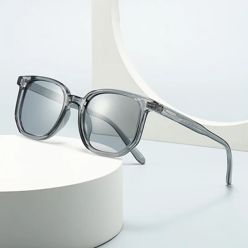 JNPCXI New Ins Popular Fashion Women Square Sunglasses Shades UV400 Retro Gray Gray Men Trending Sun Glasses