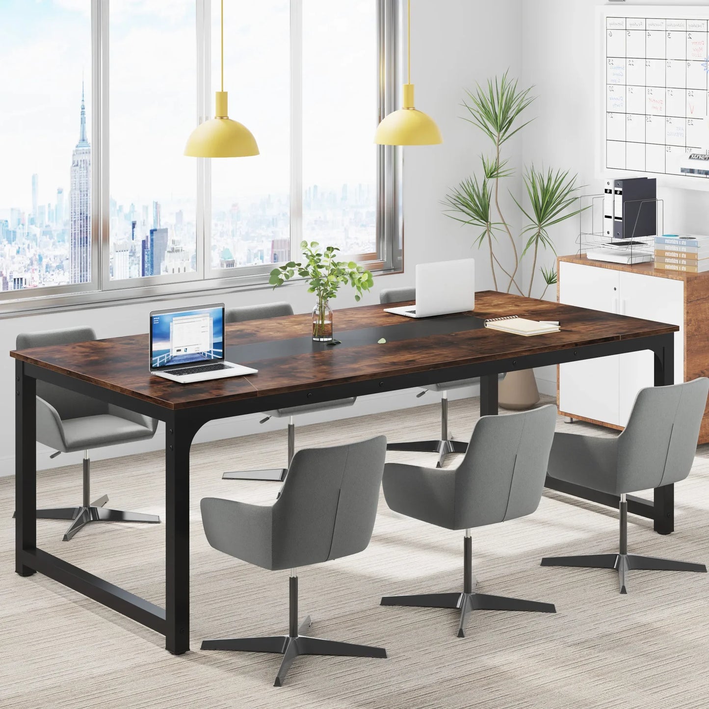 Tribesigns Modern Computer Desk 70.8" Large Executive Office Desk Study Writing