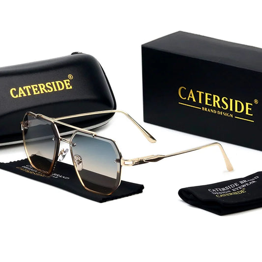 Caterside New Polygon Metal Frame Men's Sunglasses Fashion Simple Vintage Women Sun Glasses UV400 Driving Fishing The Best Gift
