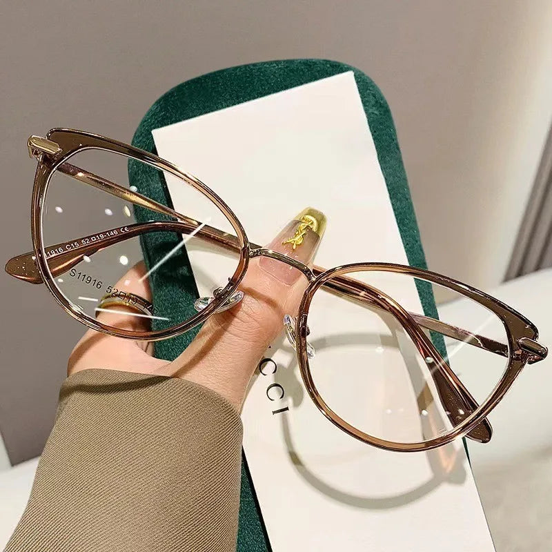 2PCS Cat Eye Frame Glasses Women Anti Blue Light  Glasses Retro Optical Glasses