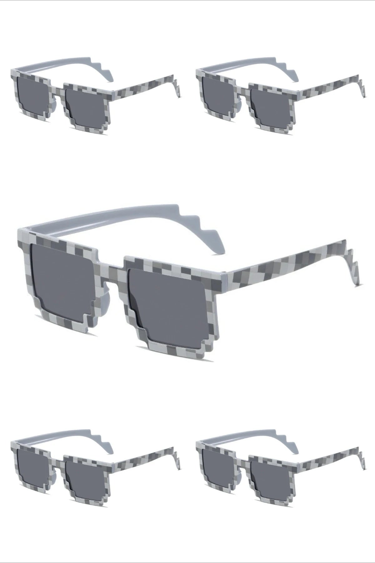 5PCS New Mosaic Glasses Fashion Trend My World Personalized Pixel Sunglasses