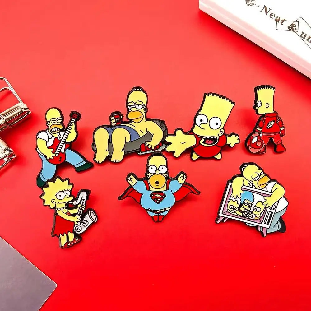 7pcs  Enamel Pins Classic Anime Cute Funny Cartoon Brooch DIY Badge Jewelry for Clothes And Backpack Accessories