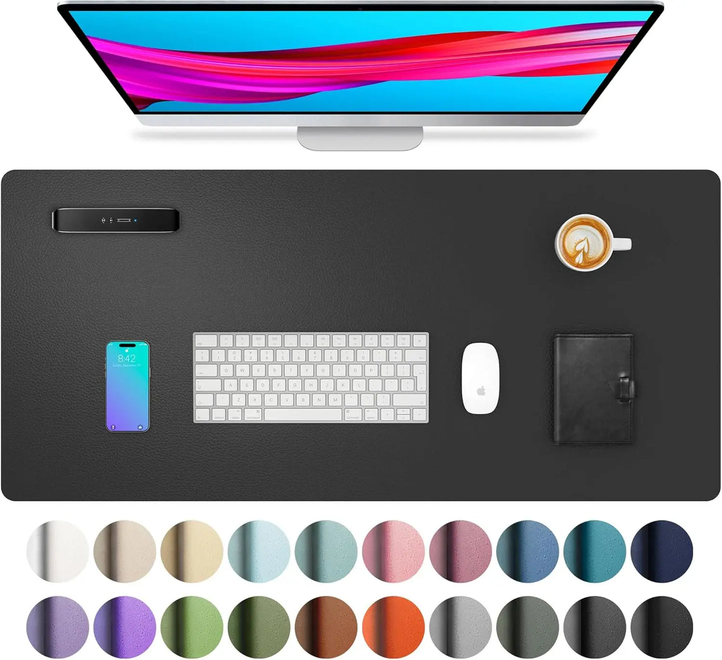 XXL Mouse Pad Office Desk Pad ,PU Leather Desktop Keyboard Desk Mat Gaming Mousepad Desk Writing Pad for School /Home/Office