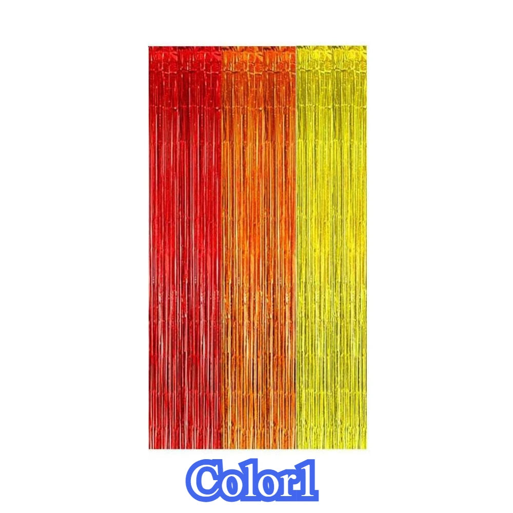 Party Backdrop Fringe Tinsel Curtain Adult Kids Birthday Party Wedding Decoration Baby Shower Graduation Favor Supplies