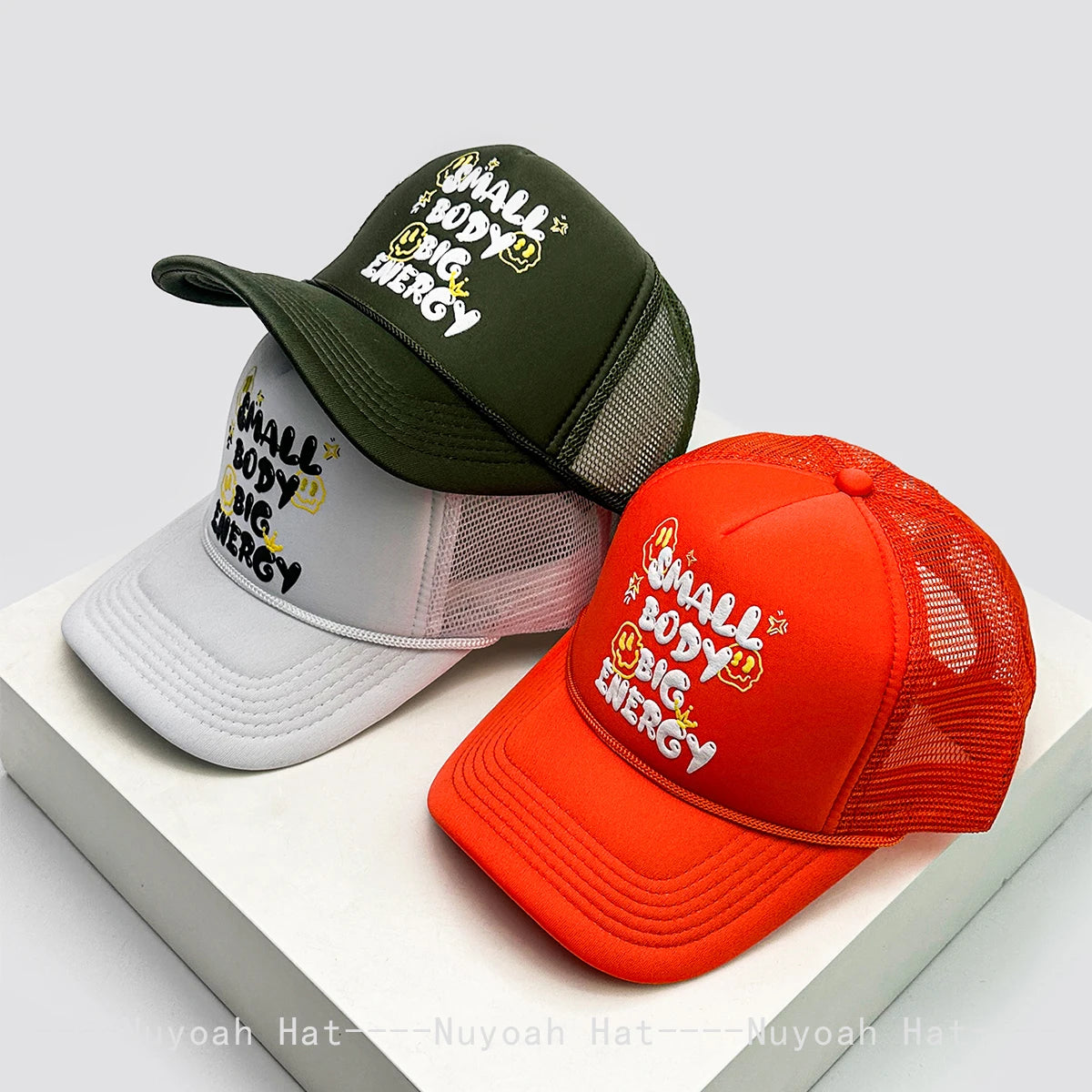New Unisex Interesting 3D Printed Letters Baseball Hats Sunshade Hip Hop Breathable Cute Trucker Caps Mesh Versatile Casual ins