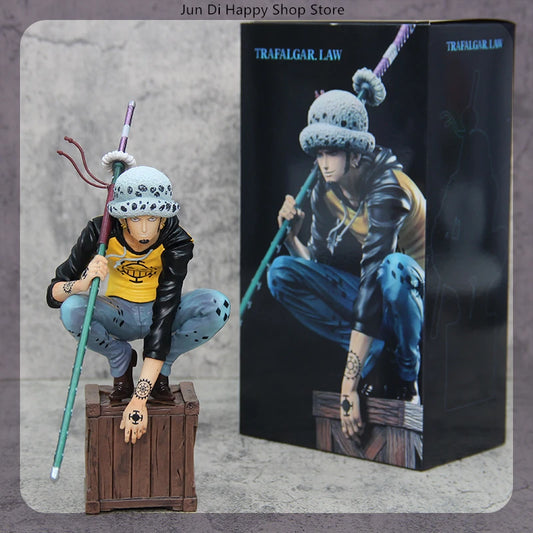 8.3" One Piece Oka Shichibukai Trafalgar D Water Law Squat Posture Anime Figure