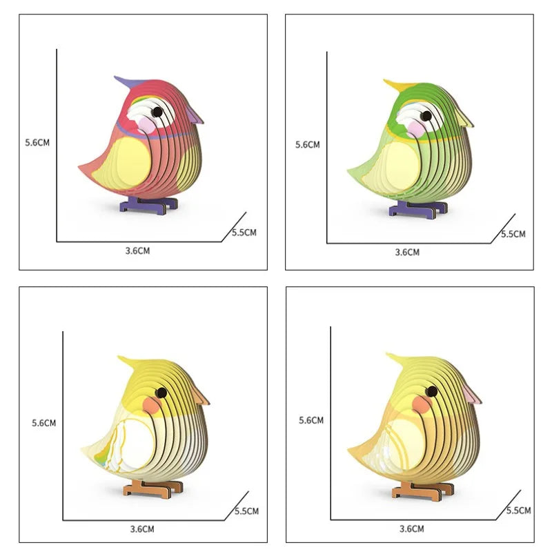 Multisize Children's Educational Paper Jigsaw Puzzle 3D Bird&Swan Series Small Animal Blocks DIY Handmade Toys Christmas Gift