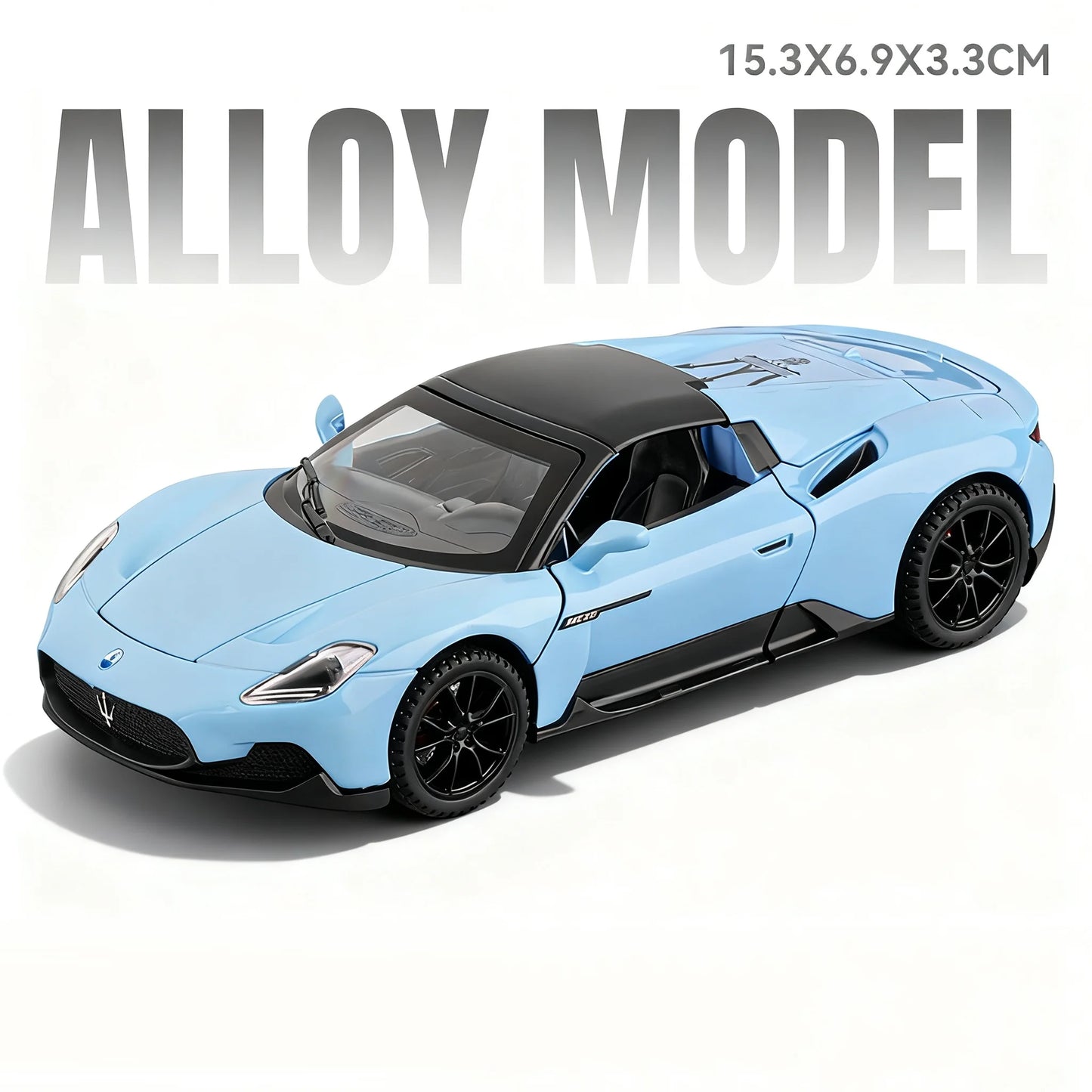 1:32 MC20 720S Miniature Sports Car Diecast Alloy Model Toys with Sound Light Pull Back Doors Opened Vehcies Kids Christmas Gift