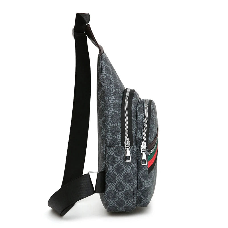 Messenger Bag Shoulder Cloth Chest Crossbody Casual Handbag with Earphone Hole