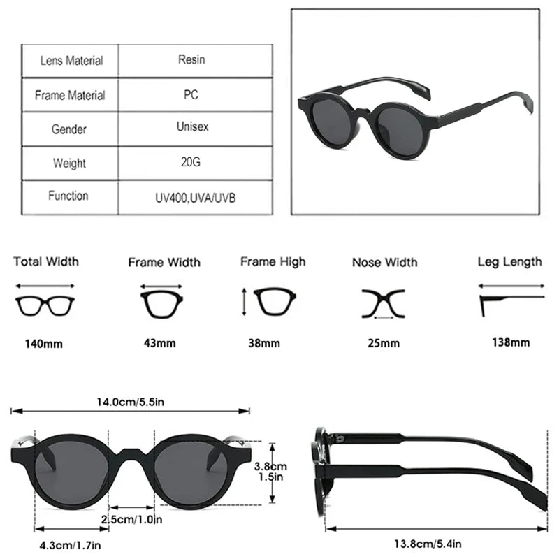 JNPCXI Retro Small Round Women Sunglasses Fashion Gradient Shades UV400 Punk Men Yellow Green Sun Glasses