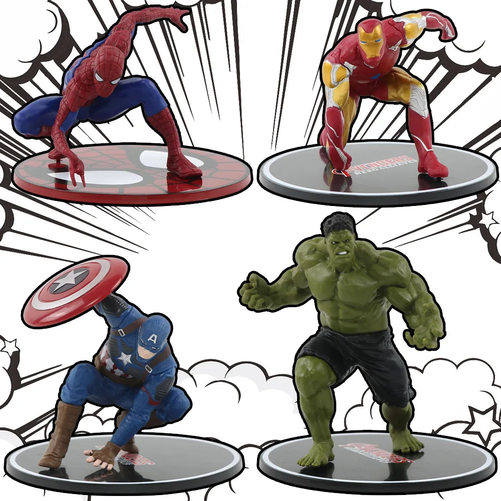 Superhero Spiderman Ironman Captain America Hulk War Machine Hero Action Figures