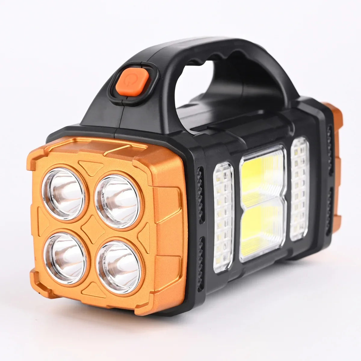 Powerful LED Flashlight, USB/Solar Rechargeable, COB Camping Torch & Power Bank