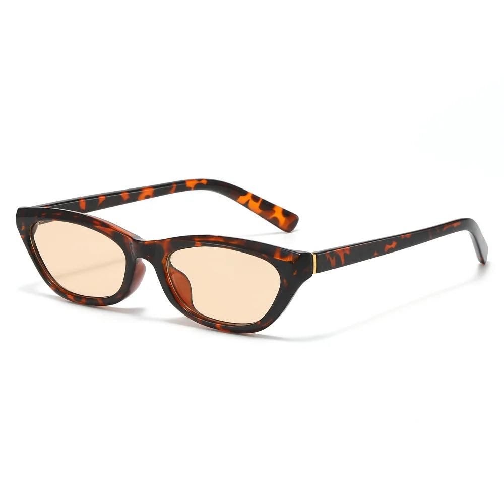 JNPCXI New Fashion Candy Color Small Black Tea Cat Eye Women Sunglasses UV400 Retro Men Sun Glasses