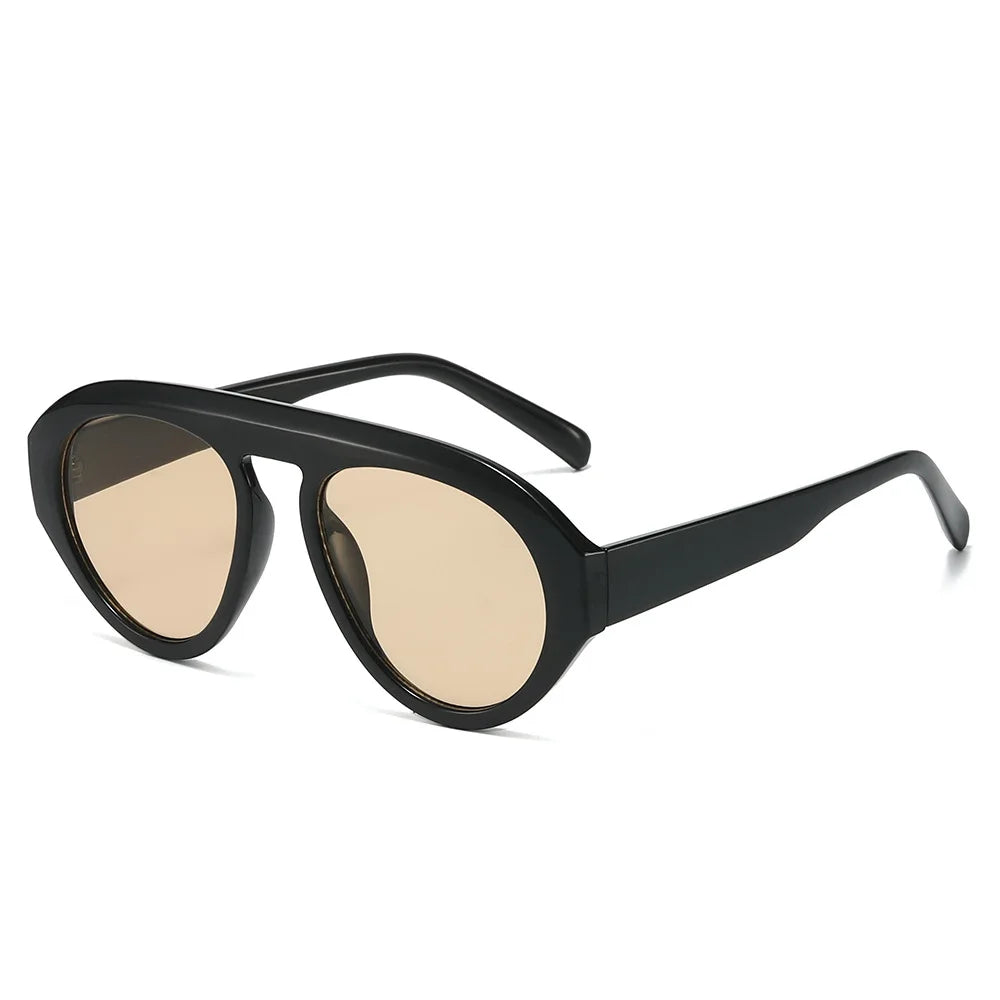JNPCXI Retro Pilot Candy Colors Sunglasses Women UV400 Retro Trending Punk Outdoor Men Leopard Champagne Sun Glasses