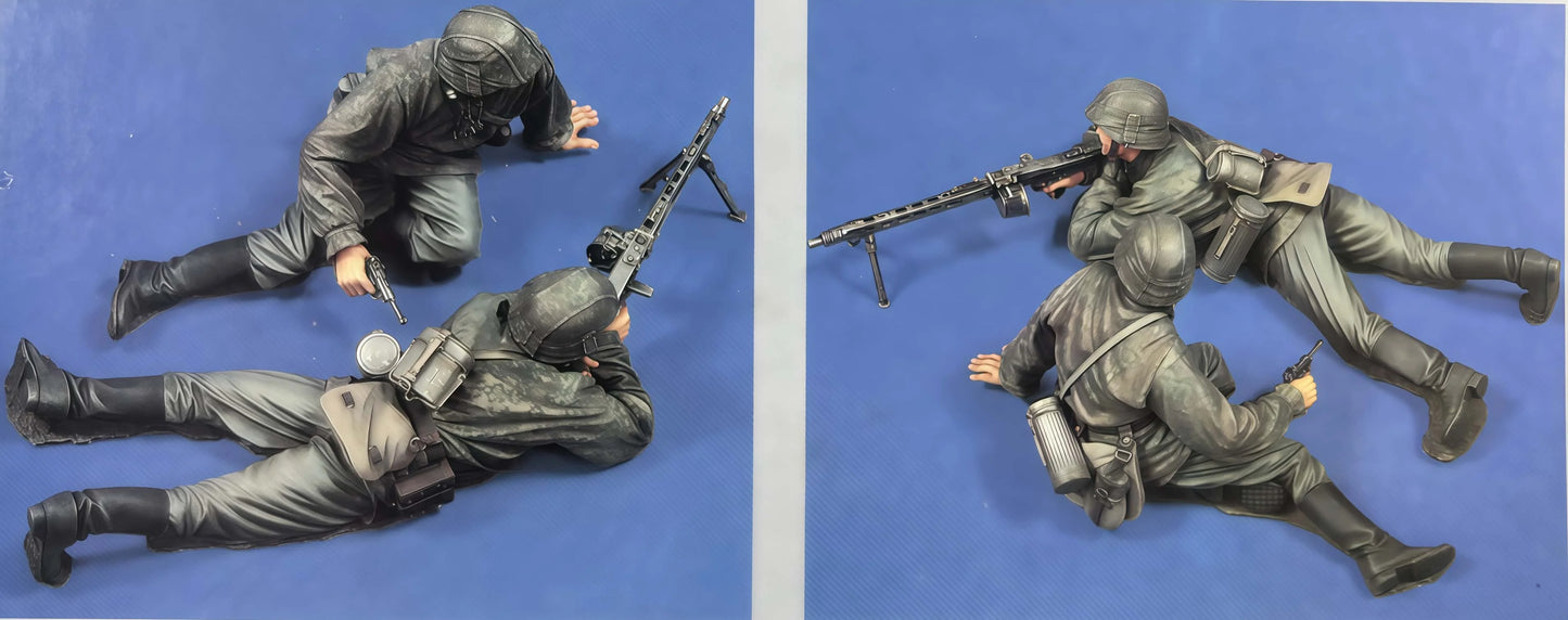 High Quality 1/16 Cast Resin Model Assembly Kit GK, SS Special Team, Including 2 Complete Numbers and One MG 42, Unpainted