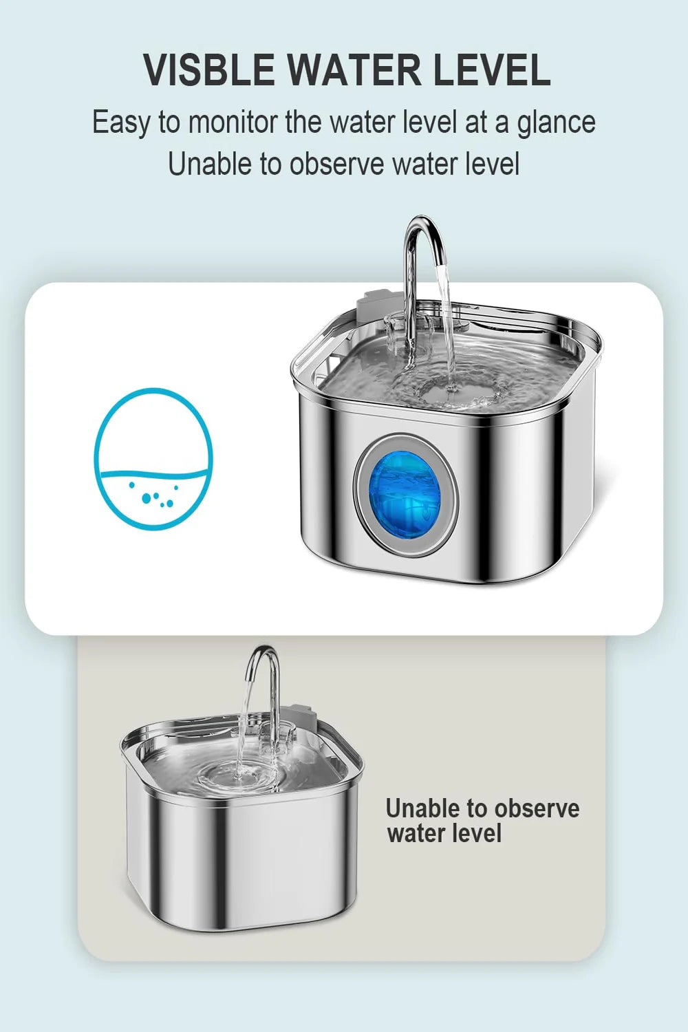 3.2L Stainless Steel Pet Water Feeder Auto Cat Fountain Smart Dog Pet Accessorie