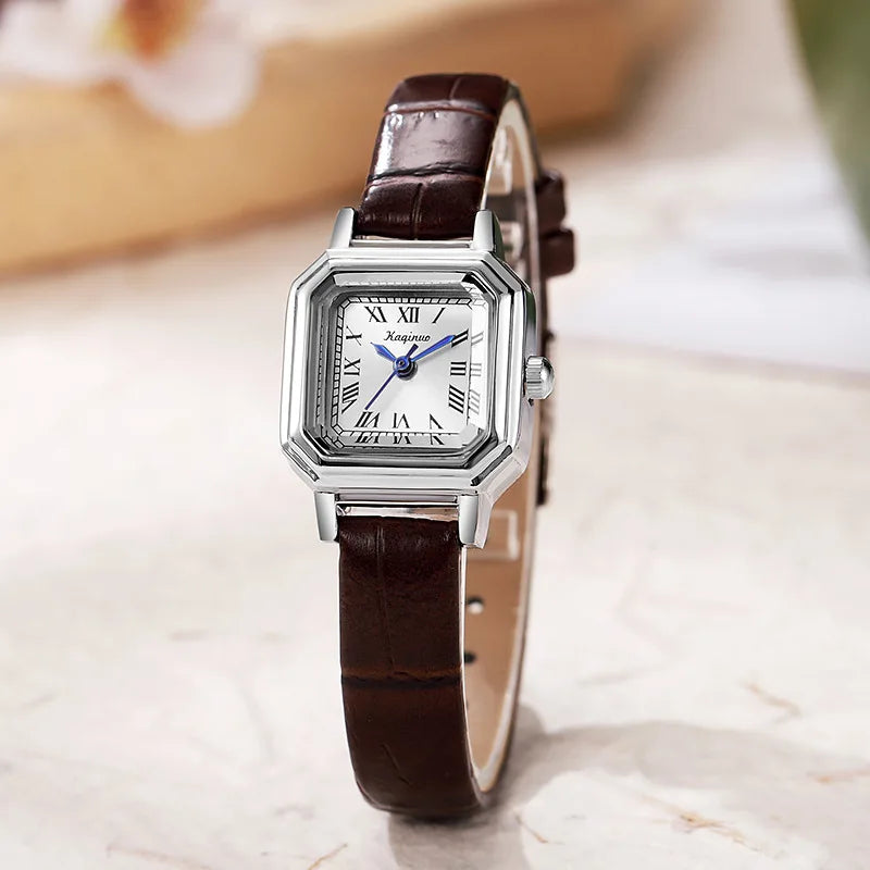 Top Brand Women's Gold Square Small Dial Quartz Watch Fashion Leather Strip Wristwatch Elegant Watches Gift Reloj Dropshipping