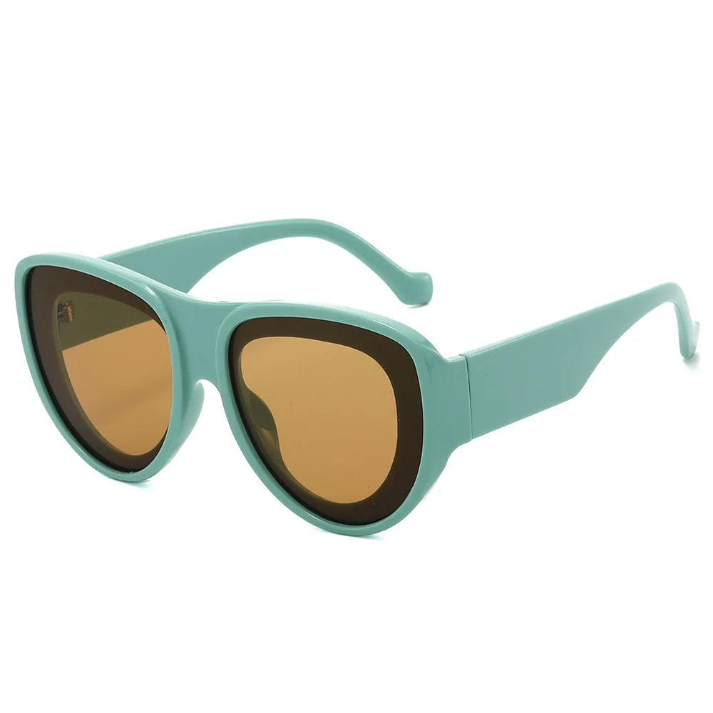JNPCXI New Oversized Pilot Sunglasses Women Retro Gradient Mirror Shades UV400 Fashion Men Trending Punk Blue Pink Sun Glasses