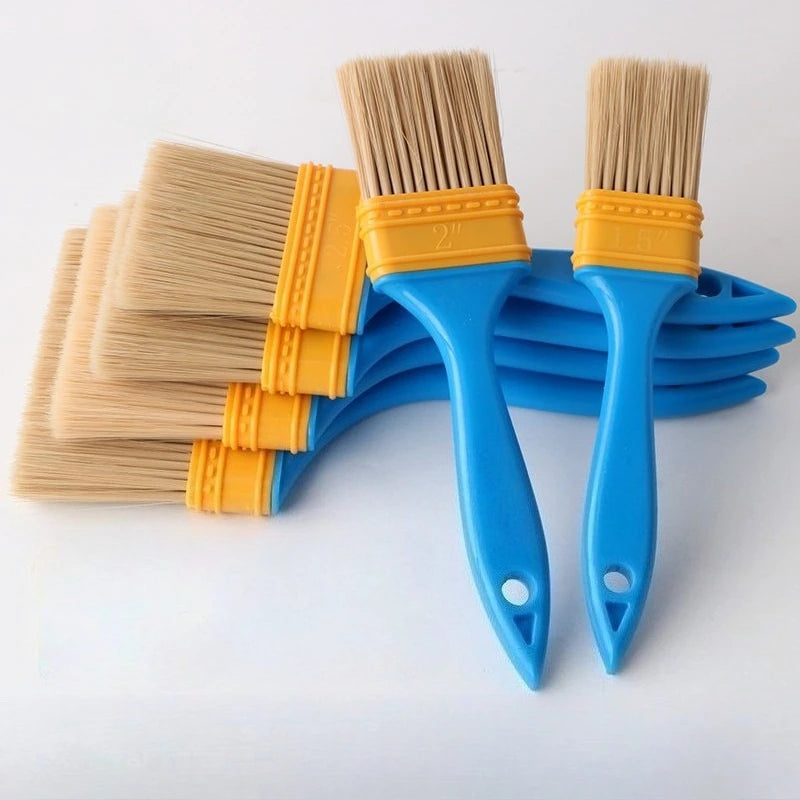 5pcs Paint Brushes with Handles - Durable Plastic Bristles, for Smooth Application, Wall Painting Tools, Paint Brushes for Walls