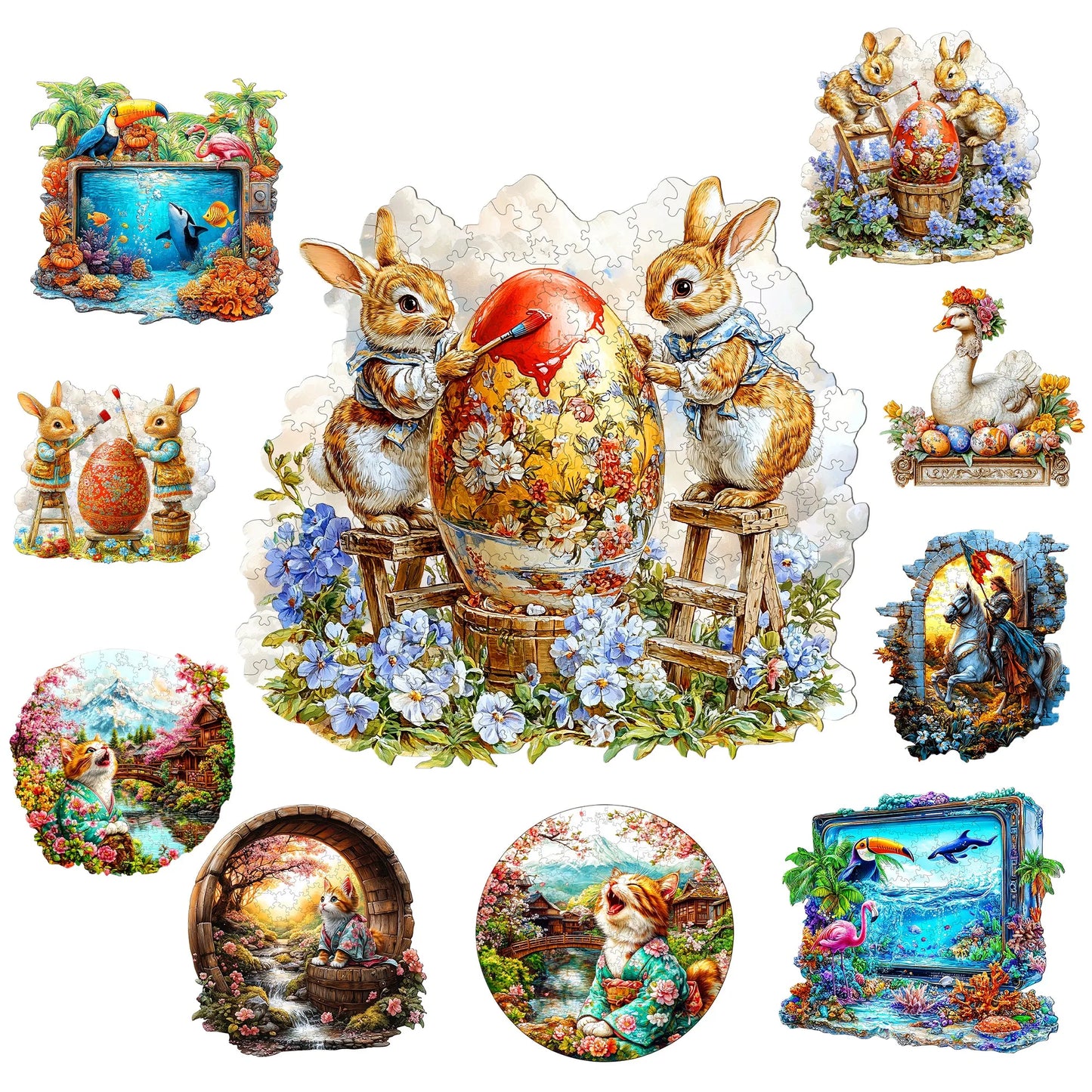 Animals Wooden Jigsaw Puzzle Nature Style Wooden Decor Painting Christmas and Halloween Gift Toy For Teen And Kid