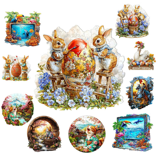 Animals Wooden Jigsaw Puzzle Nature Style Wooden Decor Painting Christmas and Halloween Gift Toy For Teen And Kid