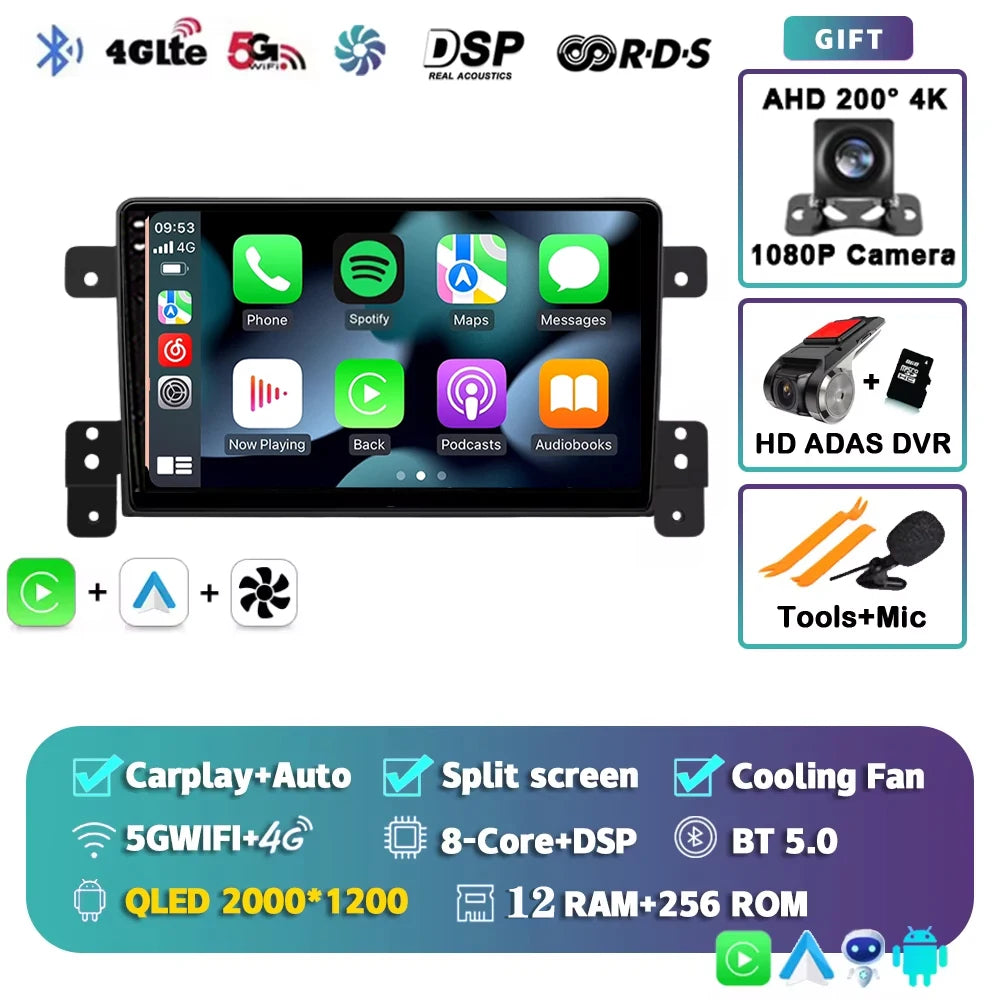 Android 15 Car Radio For Suzuki Grand Vitara 3 2005-2015 Wireless CarPlay Android Auto Multimedia Player GPS 4G WiFi Autoradio 2