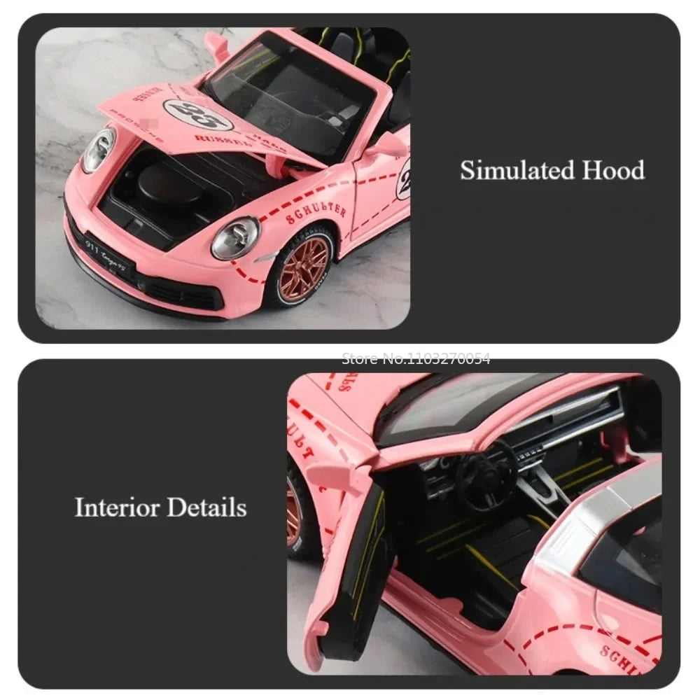 1:32 911 Targa 4S Cayenne Diecasts Model Alloy Boys Toys Miniature Supercar 4 Door Opened Vehicle Collectibles for Kid Toy Gifts