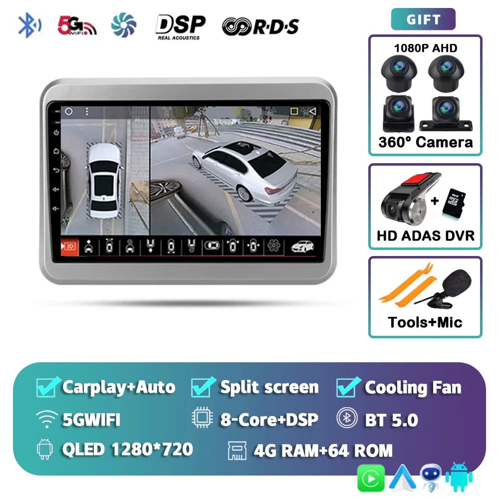 For Suzuki Spacia 2 II 2017 - 2023 2K 12+256 QLED Android 15 CarPlay Car Radio Multimedia Video Player GPS stereo Head Unit 4G