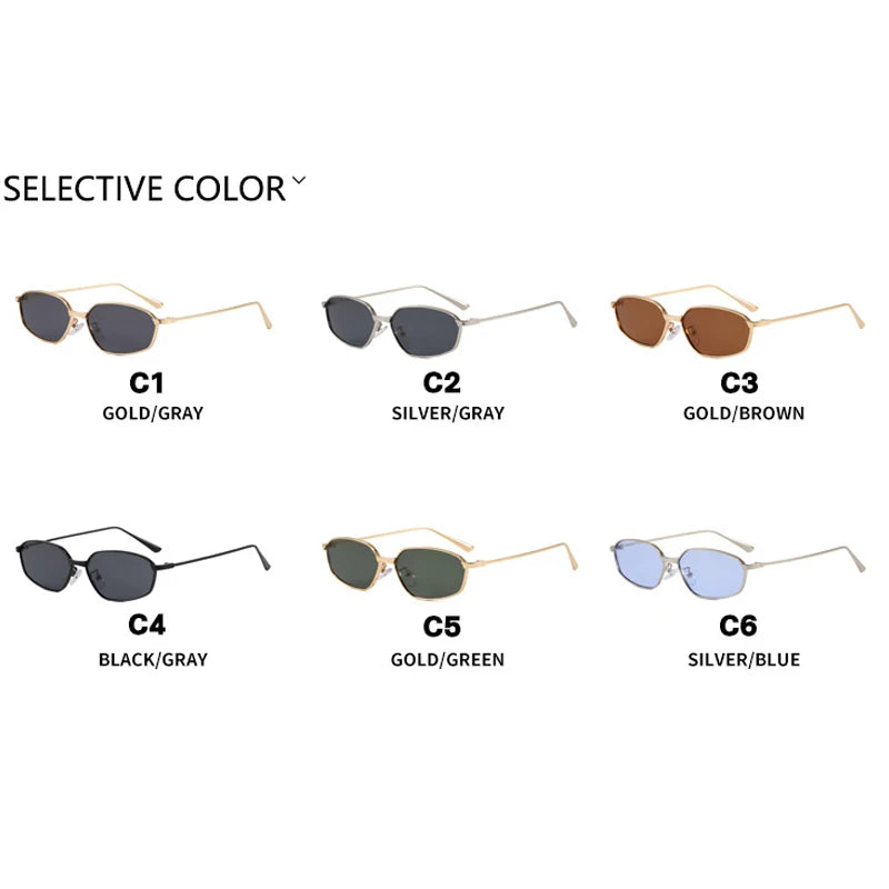 JNPCXI New Retro Y2k Punk Women Sunglasses Luxury Black Designer Metal Frame Sun Glasses Shades UV400 Eyewear