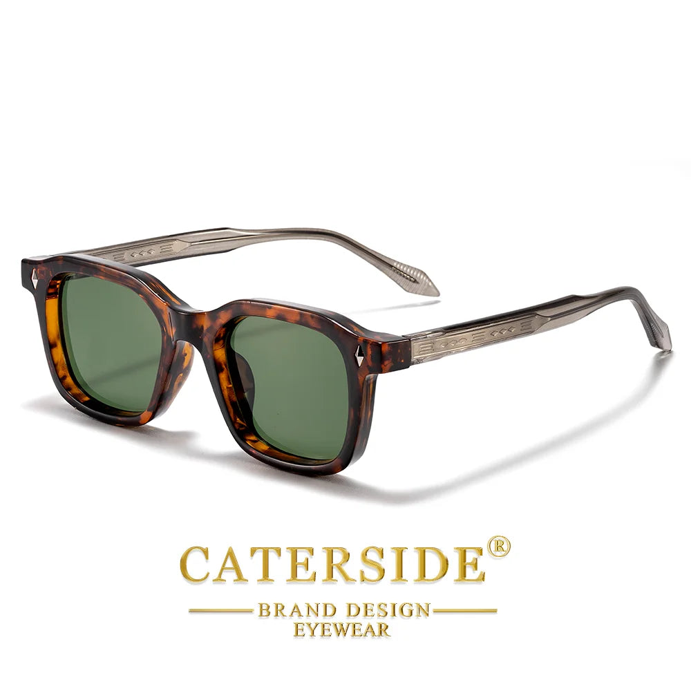 CATERSIDE Men Personalized Design Sunglasses Square Frame Women Retro Trendy Sunglasses Travel Business Party Gift Glasses UV400