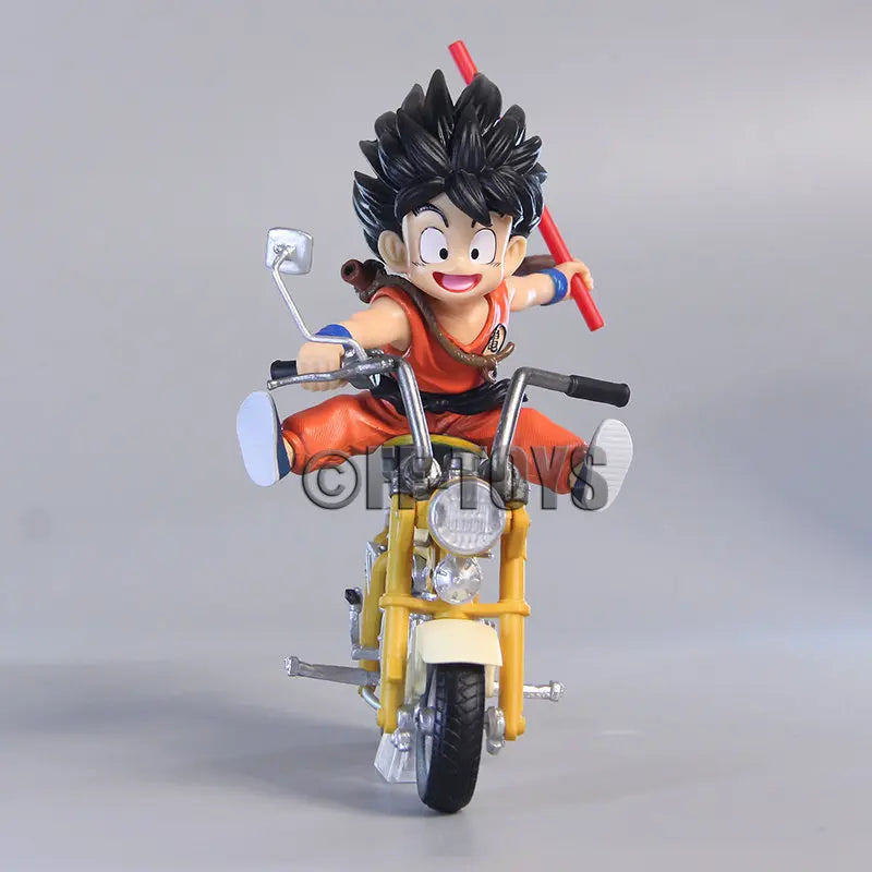 15CM Dragon Ball Son Goku Figure Master Roshi Kid Goku Kame Sennin with Motorcycle Pvc Action Figures Collection Model Toys
