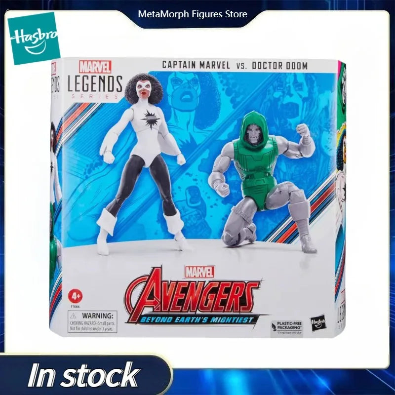 Original Hasbro Marvel Legends Series CAPTAIN MARVEL VS.DOCTOR DOOM Anime Figure Toy Collection Model