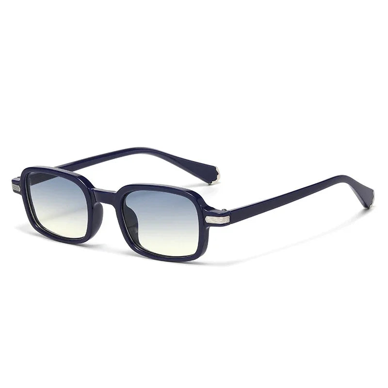 JNPCXI New Retro Rectangle Women Sunglasses Fashion Clear Ocean Gradient Lens Shades UV400 Men Trending Rivets Sun Glasses