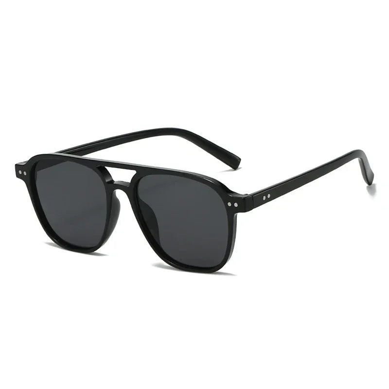 JNPCXI Retro Rivets Double Bridges Men Sunglasses Fashion Women Luxury Shades UV400 Green Sun Glasses