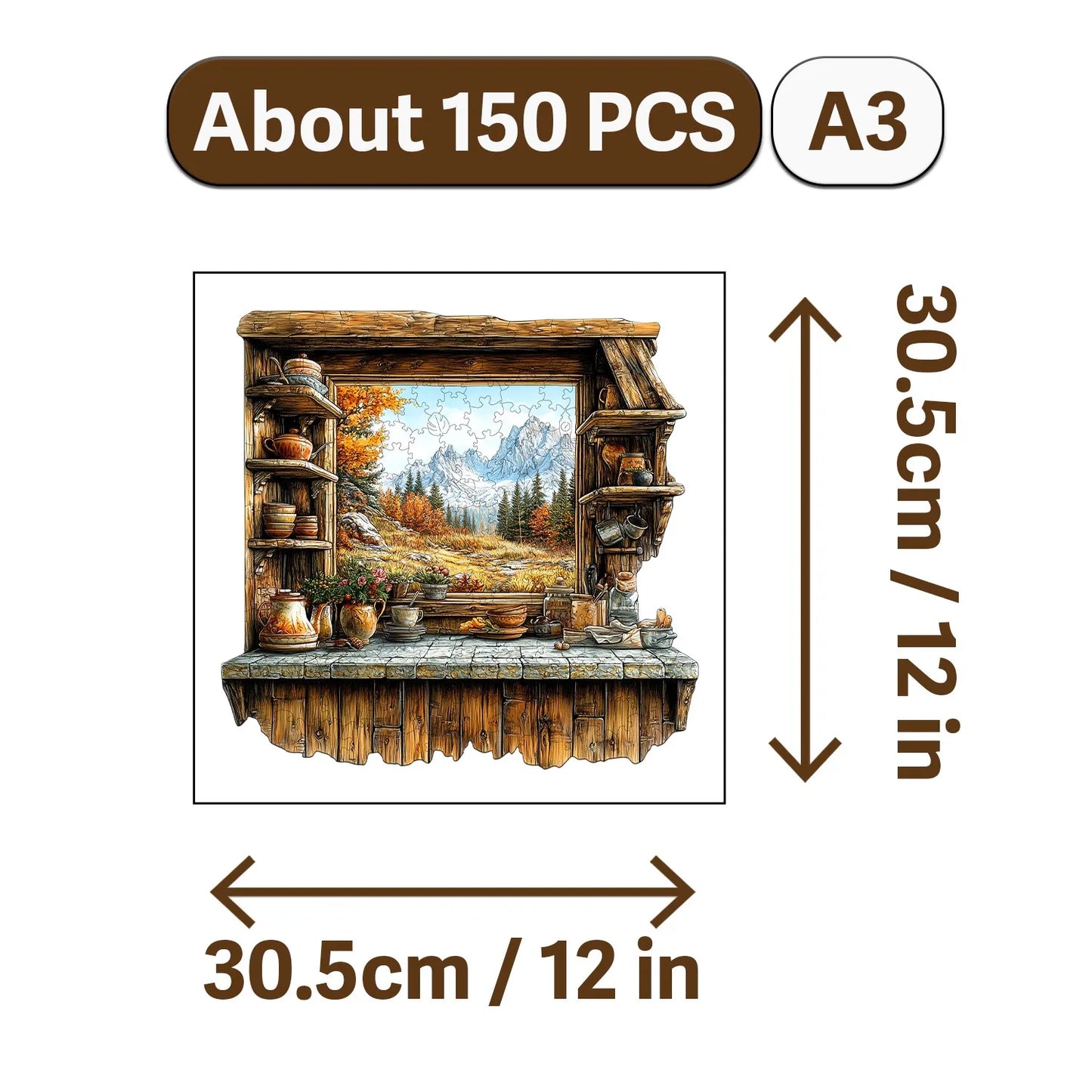 Rural Scenery Wooden Jigsaw Puzzle Wood Home Decor Painting Christmas and Halloween Gift Toy for Teen and Kid