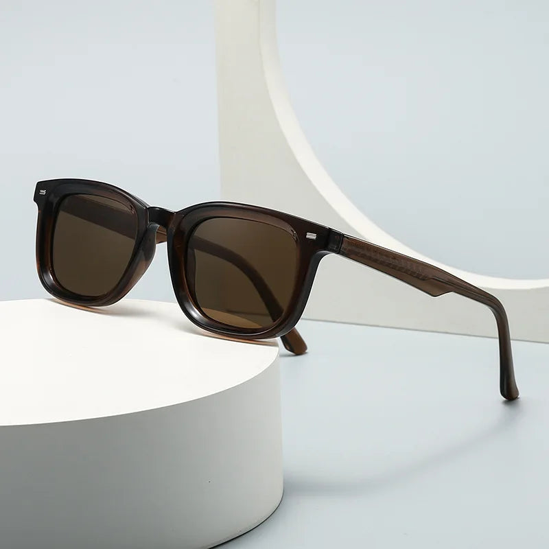 JNPCXI Retro Square Polarized Sunglasses Men Women Luxury Sun Shades Metal Core CP Acetate Driving Glasses UV400