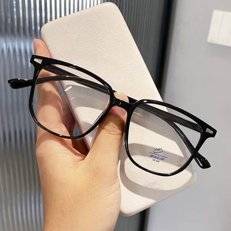 2PCS Anti-Radiation Blue Light Eyeglasses for Computer Eye Round Frame Unisex Women Men Replaceable Lens