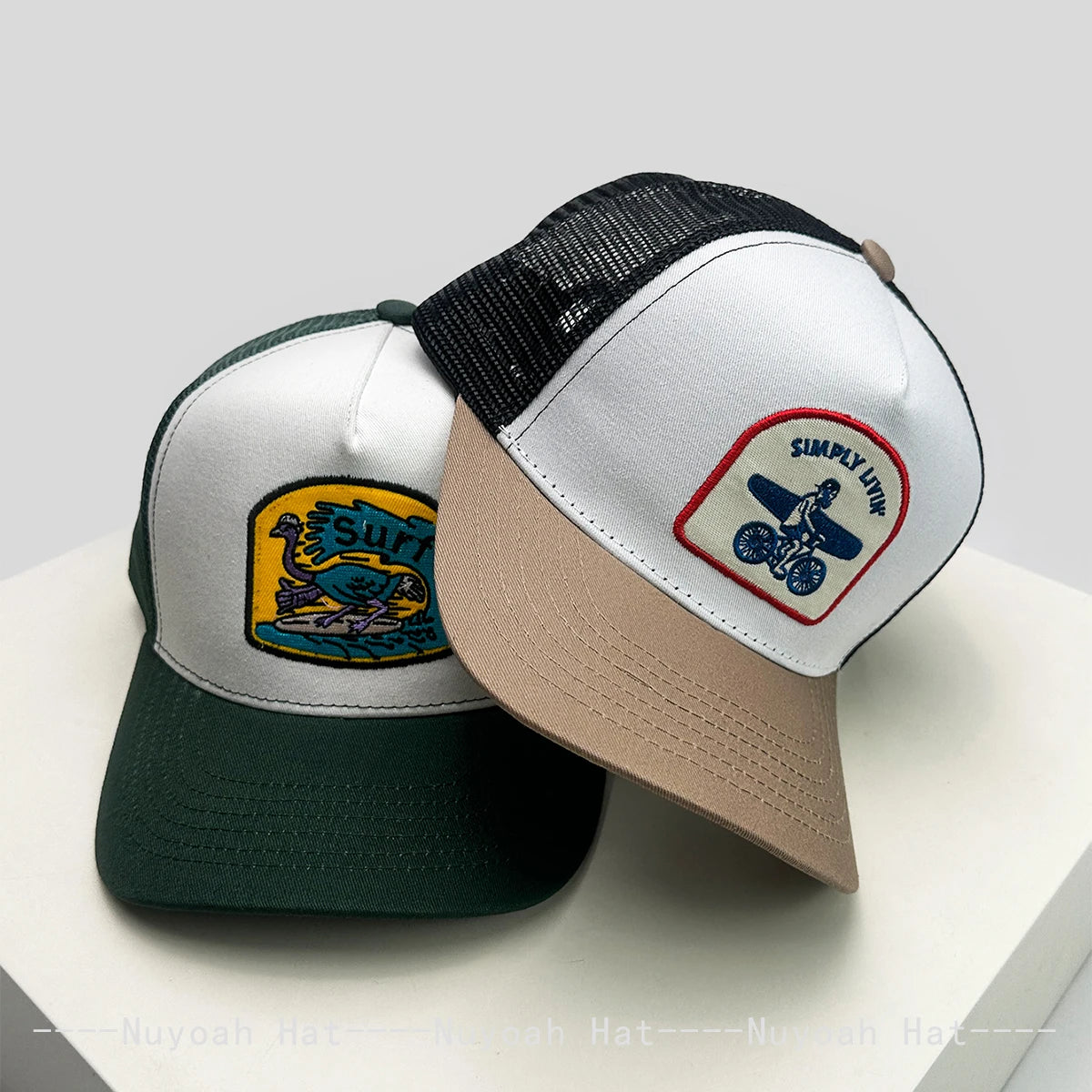 New Men Women Color Block Letter Embroidery Baseball Hats Breathable Mesh Sunshade Personal Trucker Caps Versatile Fashion Retro