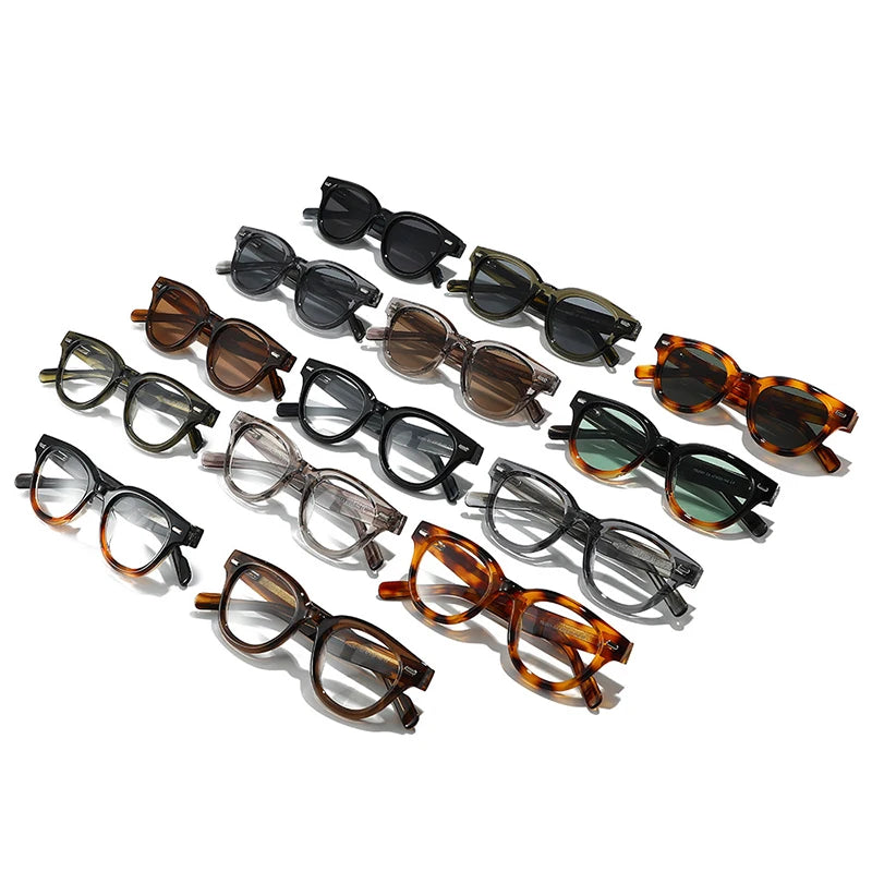 JNPCXI Cat Eye Sunglasses Women Fashion Clear Lens Frame Men Retro Rivet Punk Round Green Leopard Shades UV400 Sun Glasses