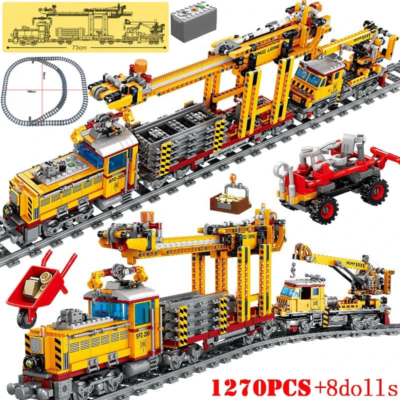 MOC City Series Train Metro Tracks Building Blocks Railroad Conveyance Toys