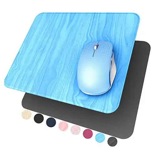 Hard Mouse Pad, Ultra Thin Wood-Textured PU Leather Mouse Mat, Non-Slip Rubber Base Mousepad for Office/Home/Gaming