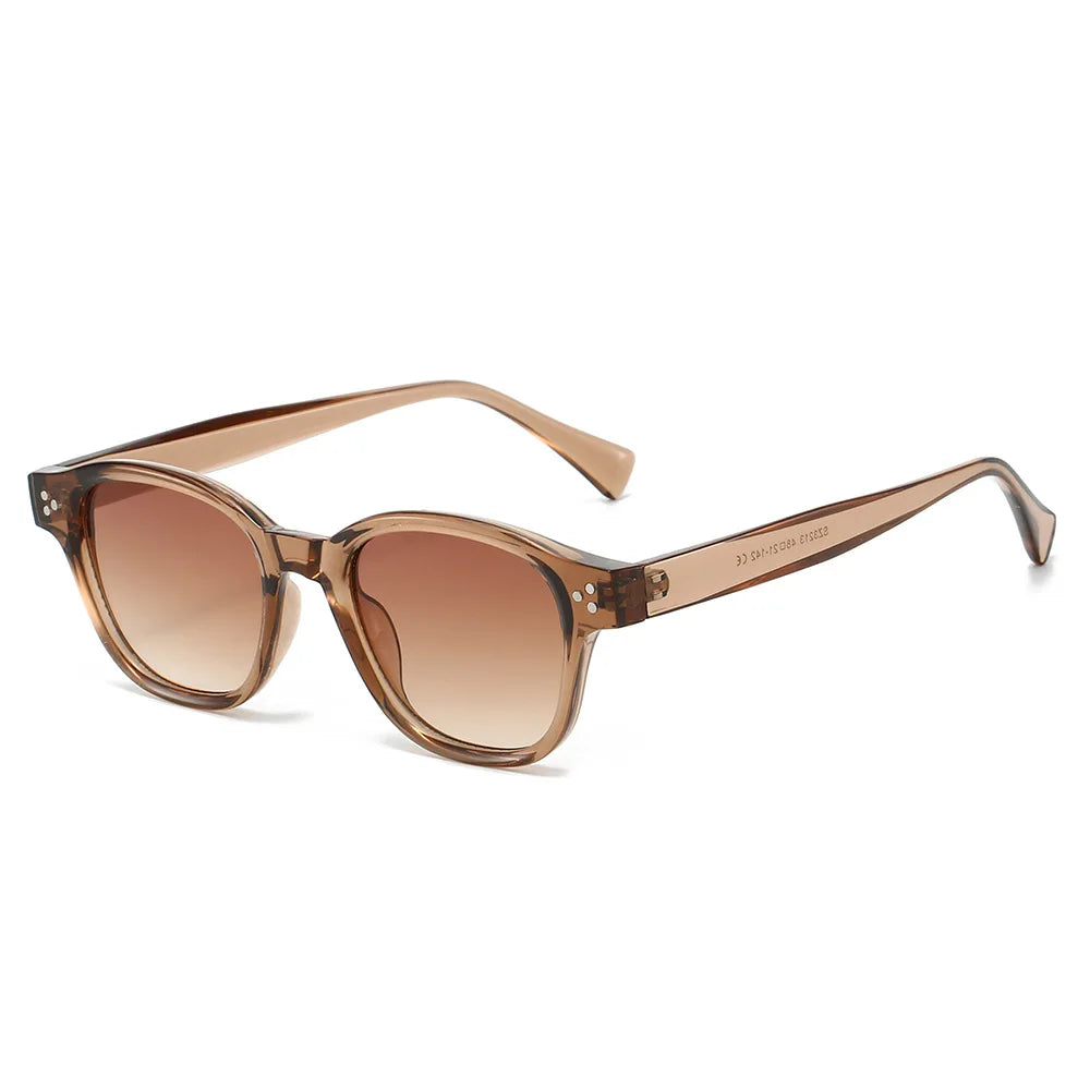 JNPCXI New Square Women Rivets Sunglasses Gradient Shades Men Sun Glasses UV400