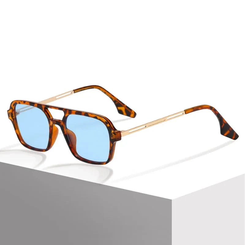 JNPCXI Quality Fashion Double Bridges Women Square Sunglasses Fashion Men Ocean Film Shades UV400 Trending Sun Glasses