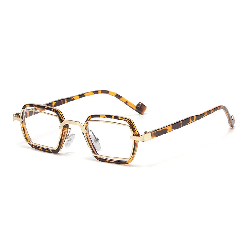 JNPCXI New Retro Small Punk Square Sunglasses Women Shades UV400 Fashion Clear Lens Men Anti Blue Light Eyeglass Frame